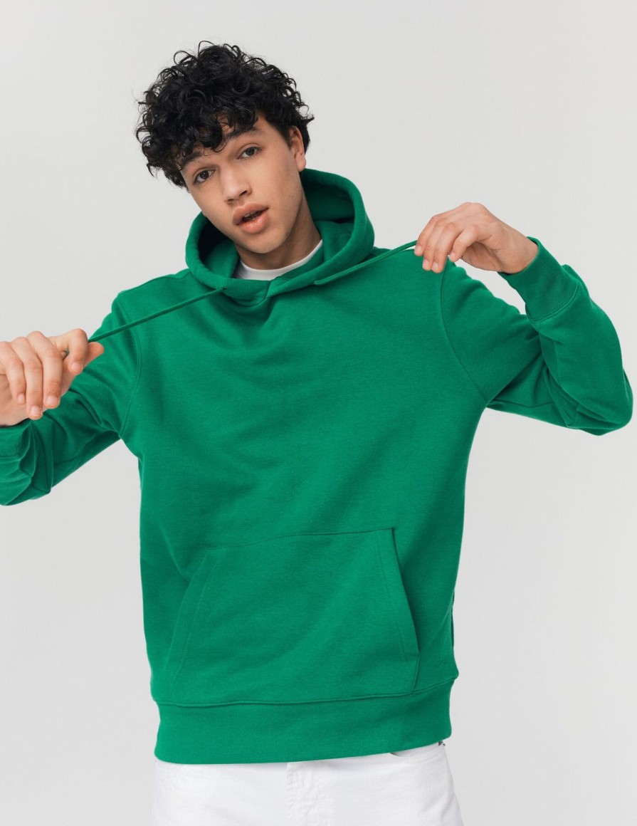 Homme BZB Sweat | Sweatshirt A Capuche Extra Doux Vert