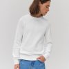 Homme BZB Pull | Pull Col Rond Coton Uni Blanc