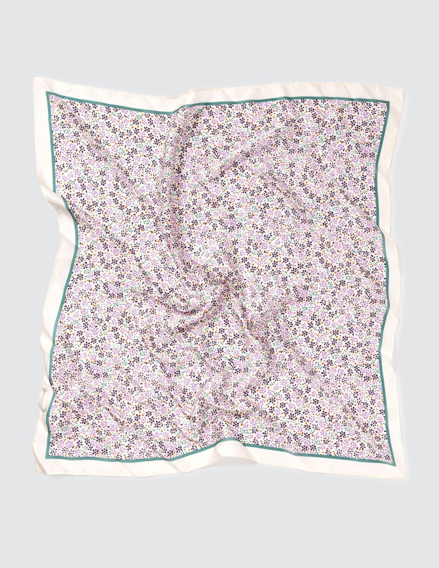 Femme BZB Foulards | Foulard Satin Imprime Fleuri Multicolore