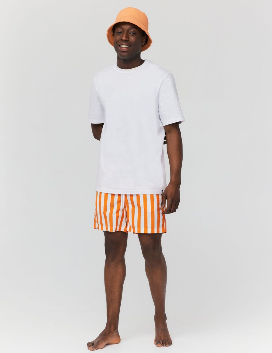 Homme BZB Shorts De Bain | Short De Bain Rayures Barcelone Orange