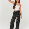 Femme BZB Pantalon | Pantalon Fluide A Pois Noir