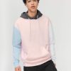 Homme BZB Sweat | Sweat A Capuche Colorblock Rose Pale