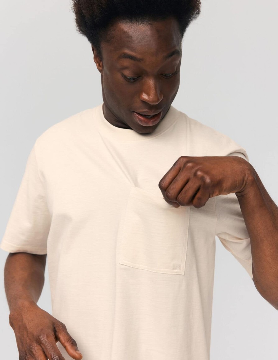 Homme BZB Tee-Shirt | T-Shirt Poche Slub Naturel