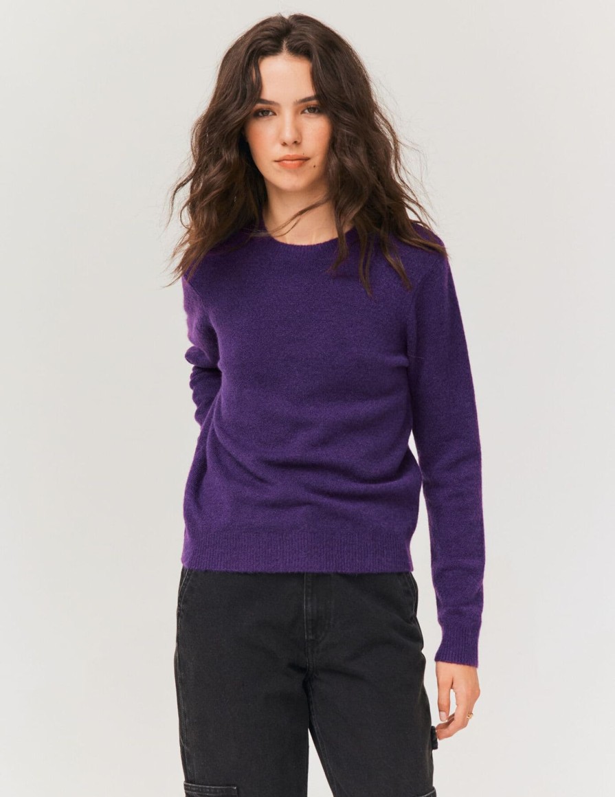 Femme BZB Pull | Pull Col Rond Uni Violet