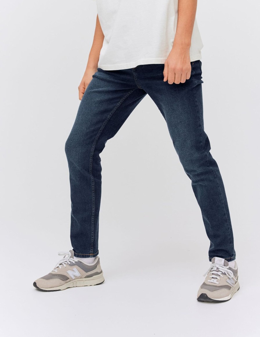 Homme BZB Jeans | Jean Straight Delave Bleu Fonce