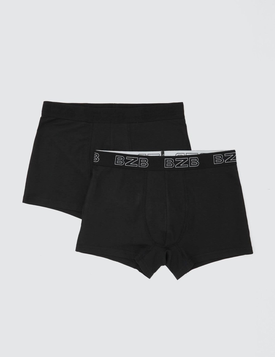 Homme BZB Sous-Vetements & Pyjama | Lot De 2 Boxers Basiques Noir