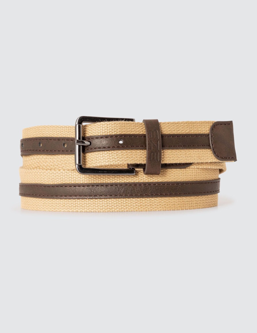 Homme BZB Ceinture | Ceinture Fantaisie Cedric Blanc