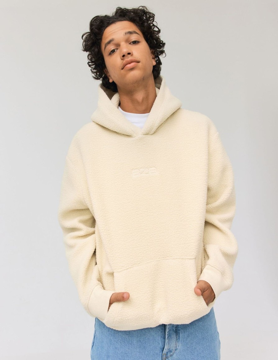 Homme BZB Sweat | Sweat Sherpa A Capuche Ecru