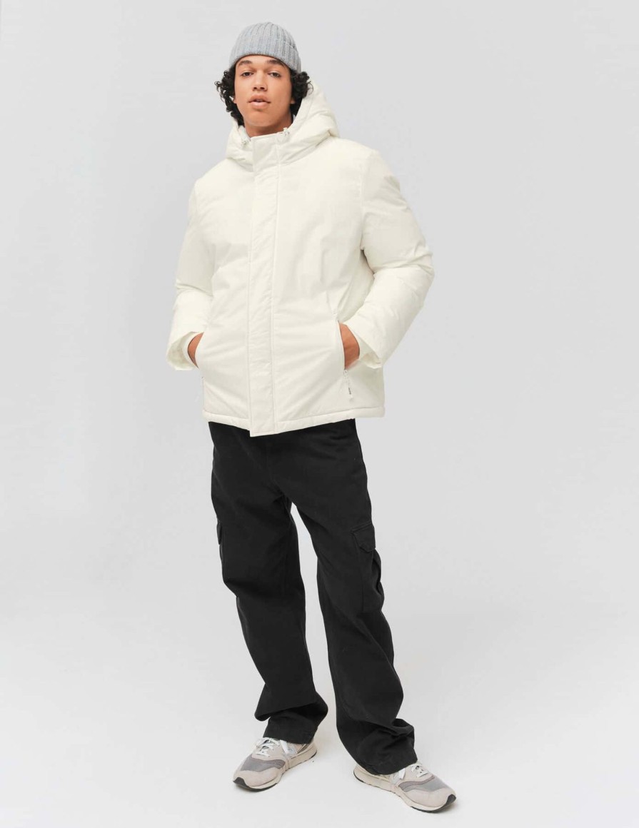 Homme BZB Manteau & Doudoune | Doudoune De Ski A Capuche Blanc