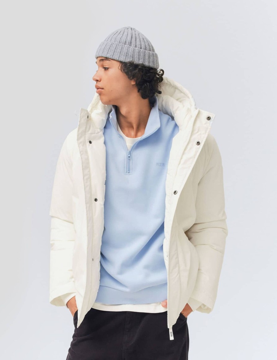 Homme BZB Manteau & Doudoune | Doudoune De Ski A Capuche Blanc