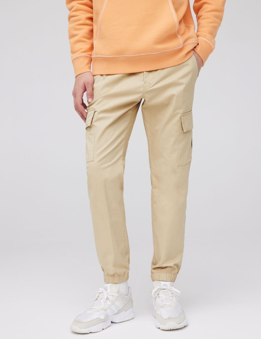 Homme BZB Pantalon | Pantalon Jogger Cargo Beige