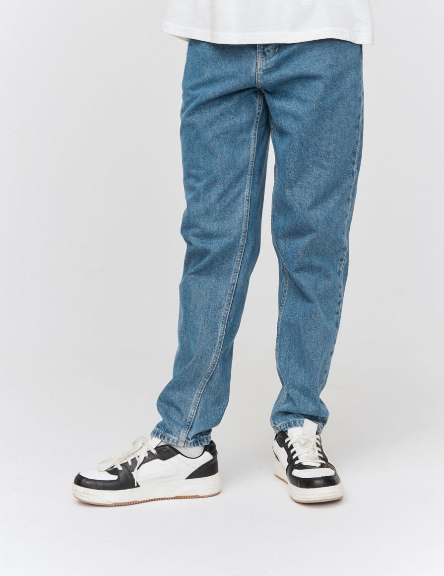 Homme BZB Jeans | Jean Relaxed Stone Used Bleu Moyen