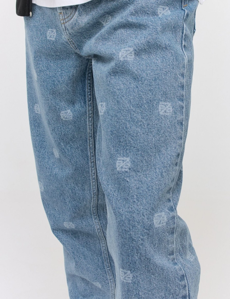 Homme BZB Jeans | Jean Relaxed Stone Imprime Bleu Moyen