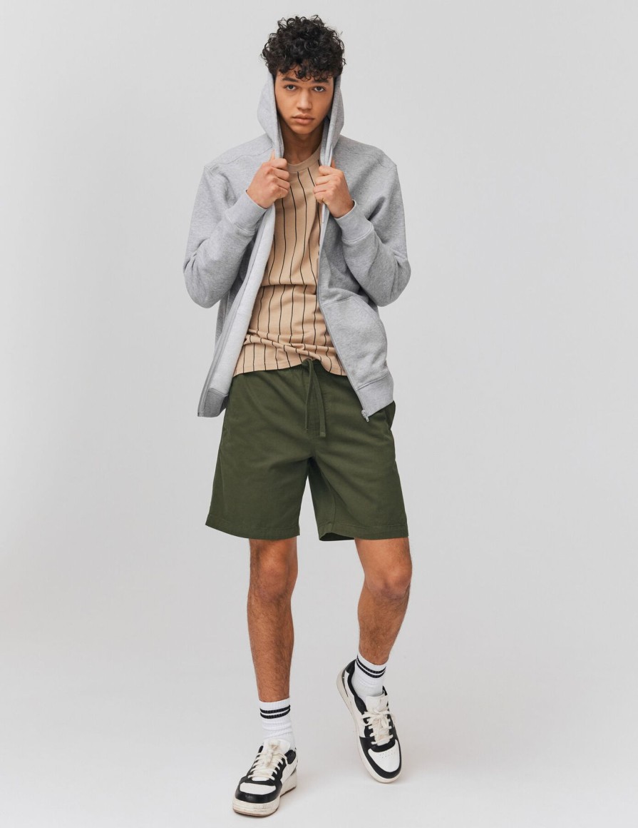 Homme BZB Bermuda | Bermuda Uni Style Jogger Vert Kaki