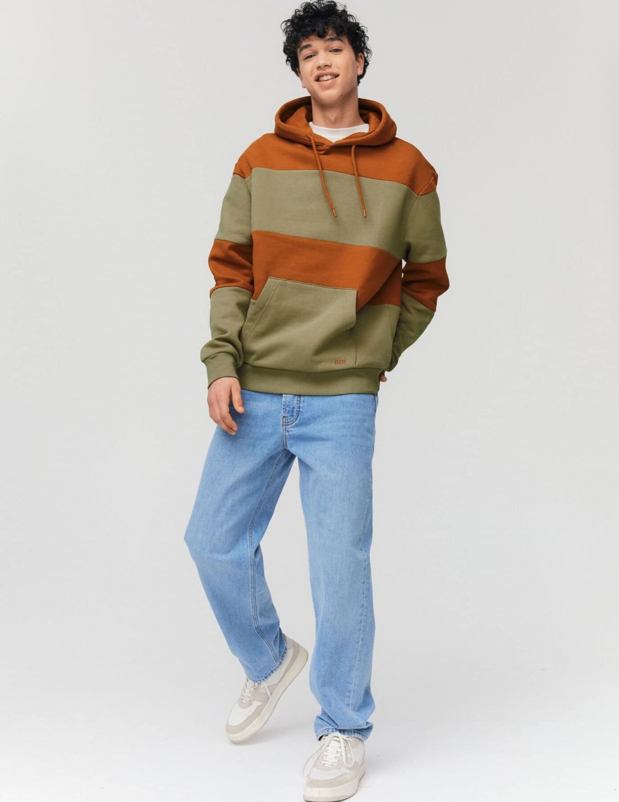 Homme BZB Sweat | Sweatshirt Maxi Rayures Camel