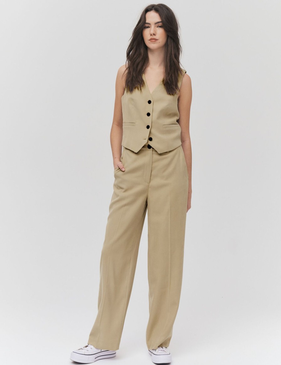 Femme BZB Pantalon | Pantalon De Tailleur Brown