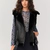 Femme BZB Veste & Blouson | Blouson Interieur Sherpa Sans Manches Noir