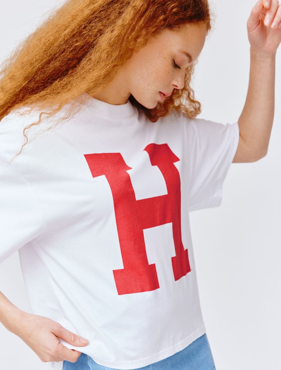 Femme BZB Tee-Shirt & Polo | T-Shirt Licence Harvard Blanc