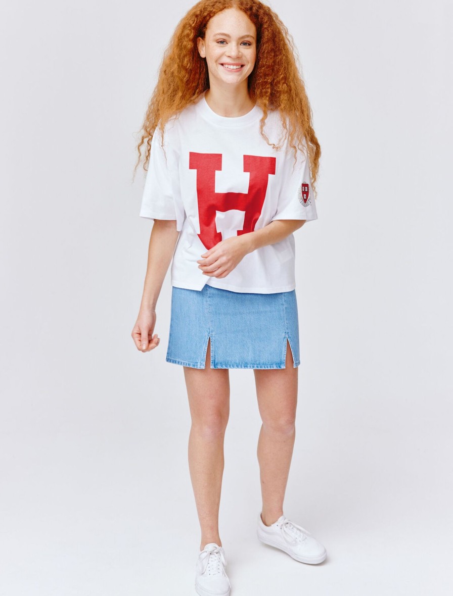 Femme BZB Tee-Shirt & Polo | T-Shirt Licence Harvard Blanc