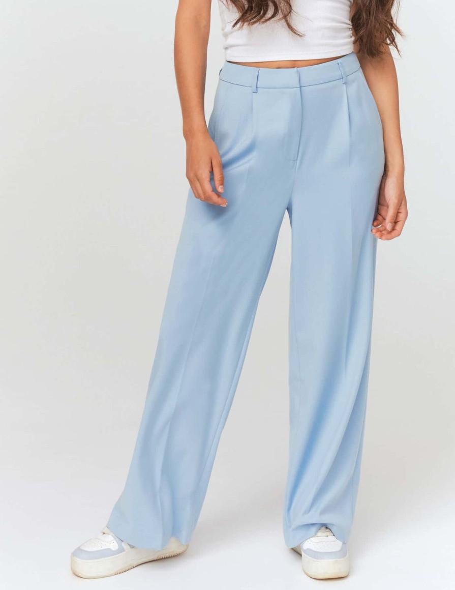 Femme BZB Pantalon | Pantalon Tailleur A Pinces Bleu Clair