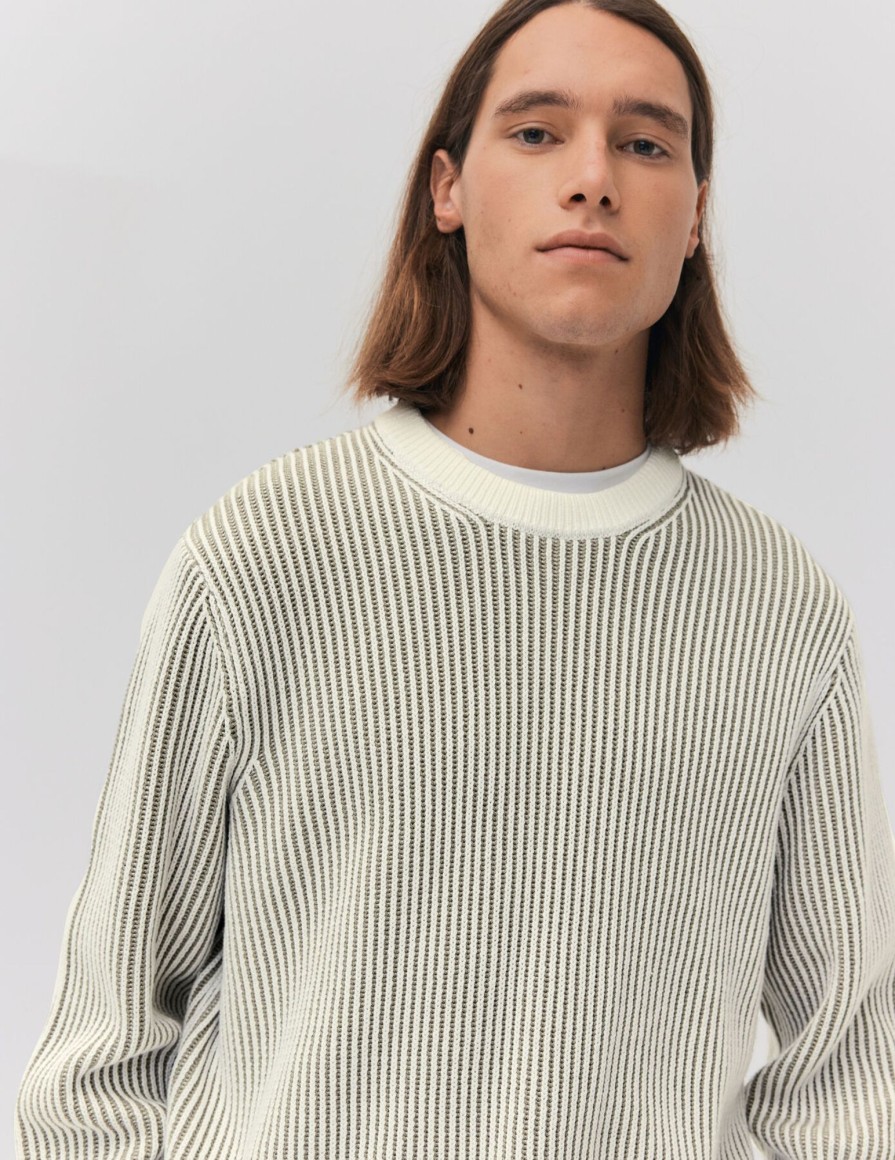 Homme BZB Pull | Pull Oversized Col Rond Vert