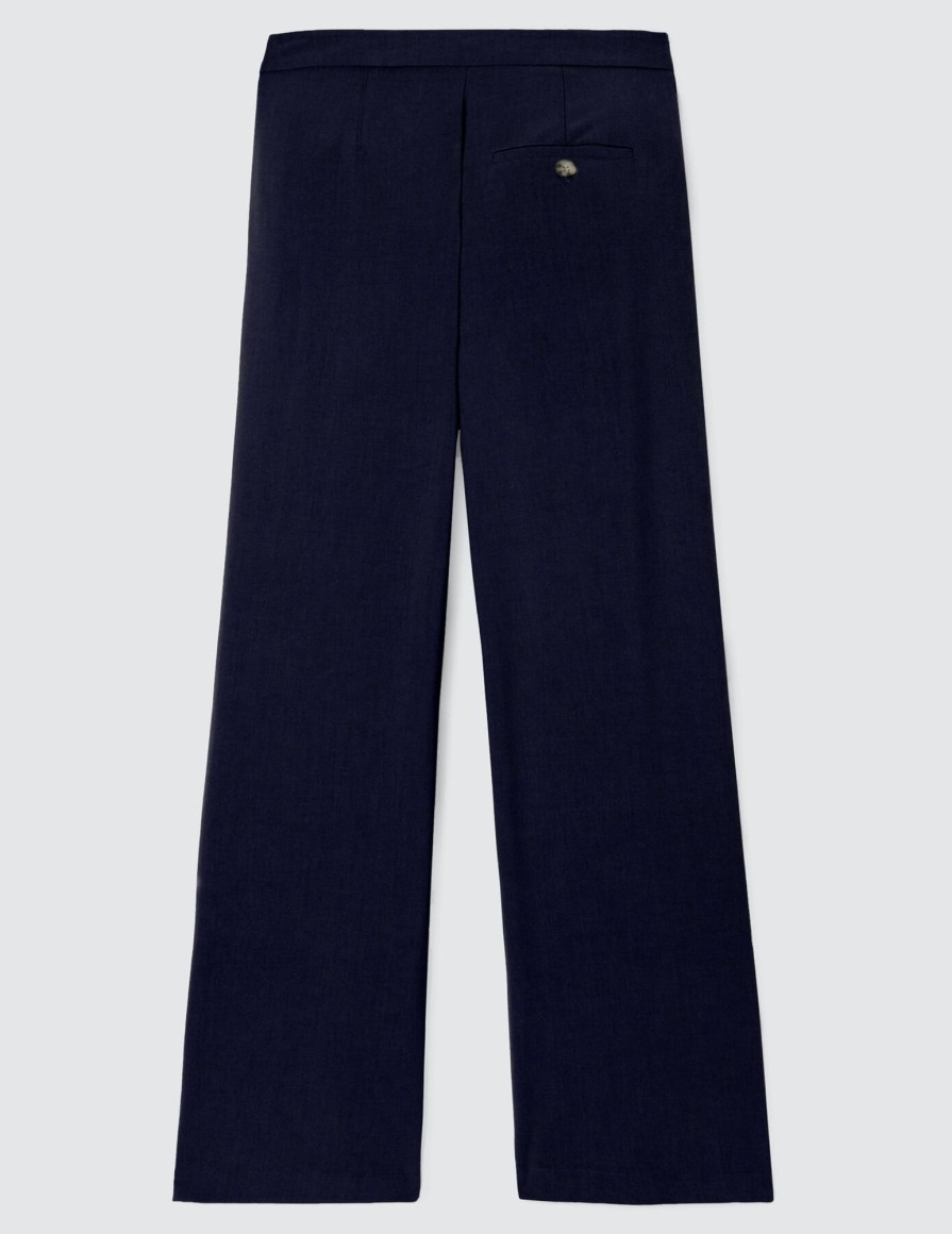 Femme BZB Pantalon | Pantalon Tailleur Bleu Fonce