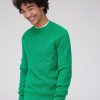 Homme BZB Pull | Pull Col Rond Coton Uni Vert