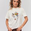 Femme BZB Tee-Shirt & Polo | T-Shirt Brode Colore Blanc