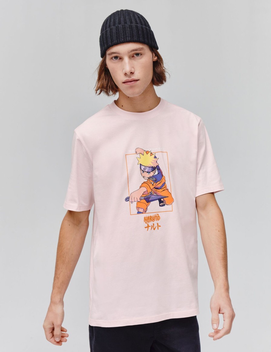 Homme BZB Tee-Shirt | T-Shirt Naruto Rose Pale