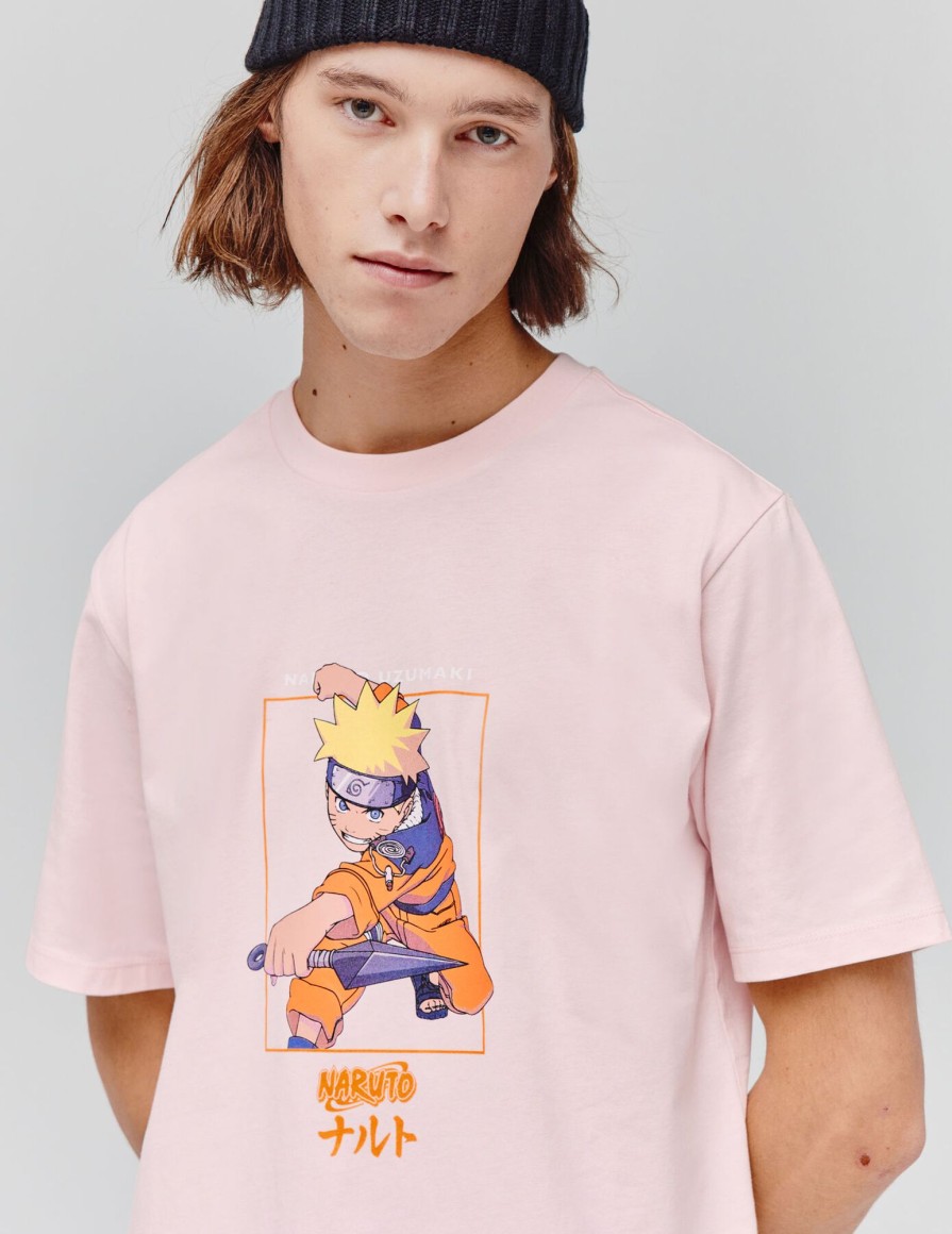 Homme BZB Tee-Shirt | T-Shirt Naruto Rose Pale