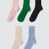 Femme BZB Collants & Chaussettes | Lot De 5 Paires De Socquettes Lurex Vert