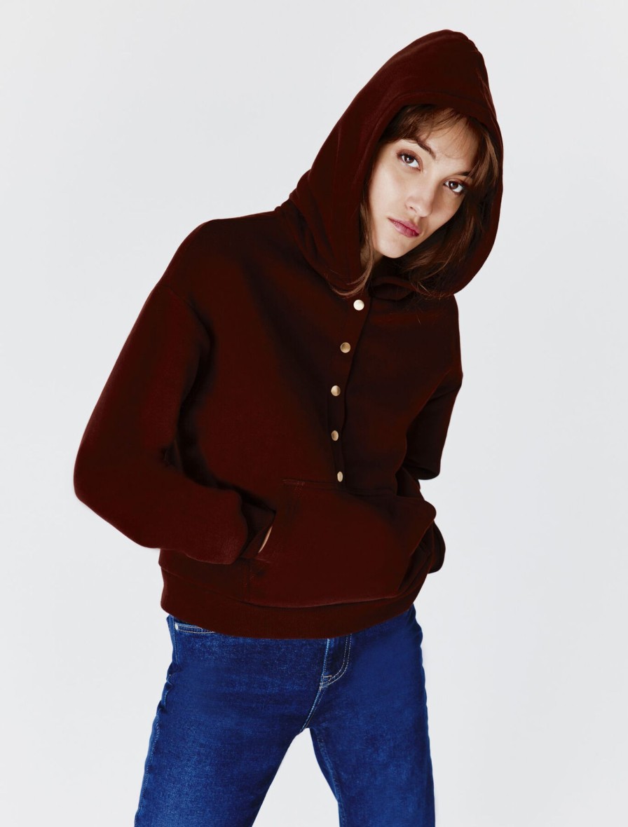 Femme BZB Sweat | Sweat A Pressions Marron