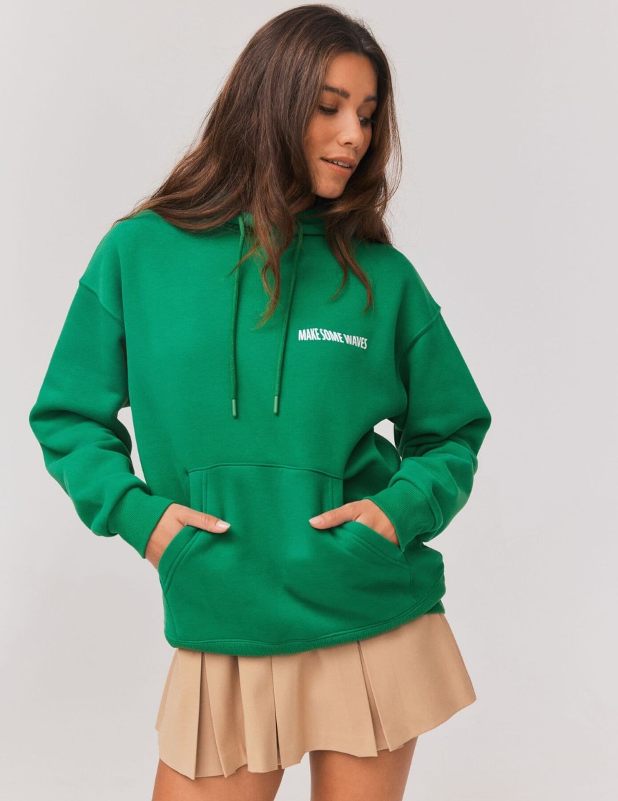 Femme BZB Sweat | Sweat Imprime Devant/Dos Oversize Vert