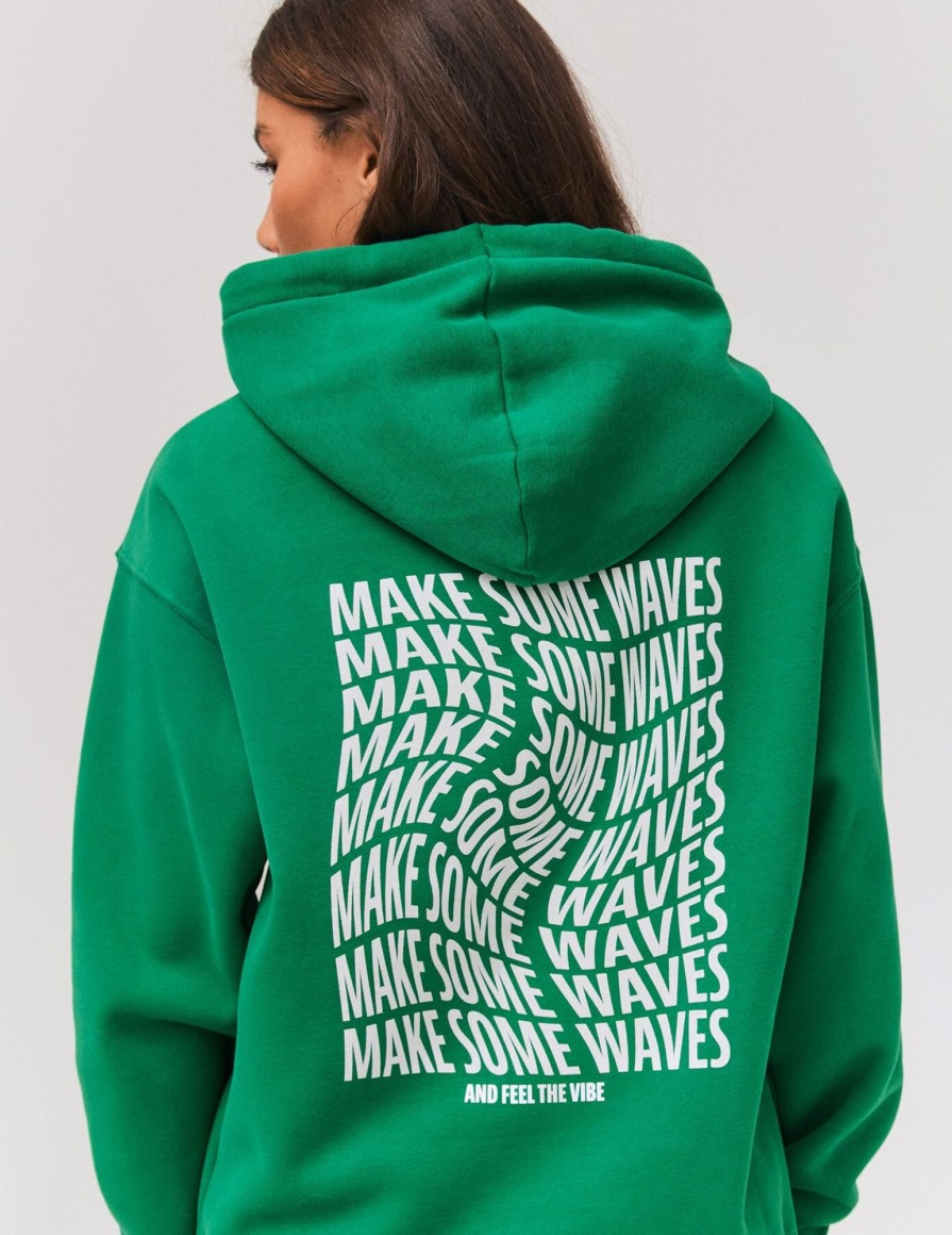 Femme BZB Sweat | Sweat Imprime Devant/Dos Oversize Vert