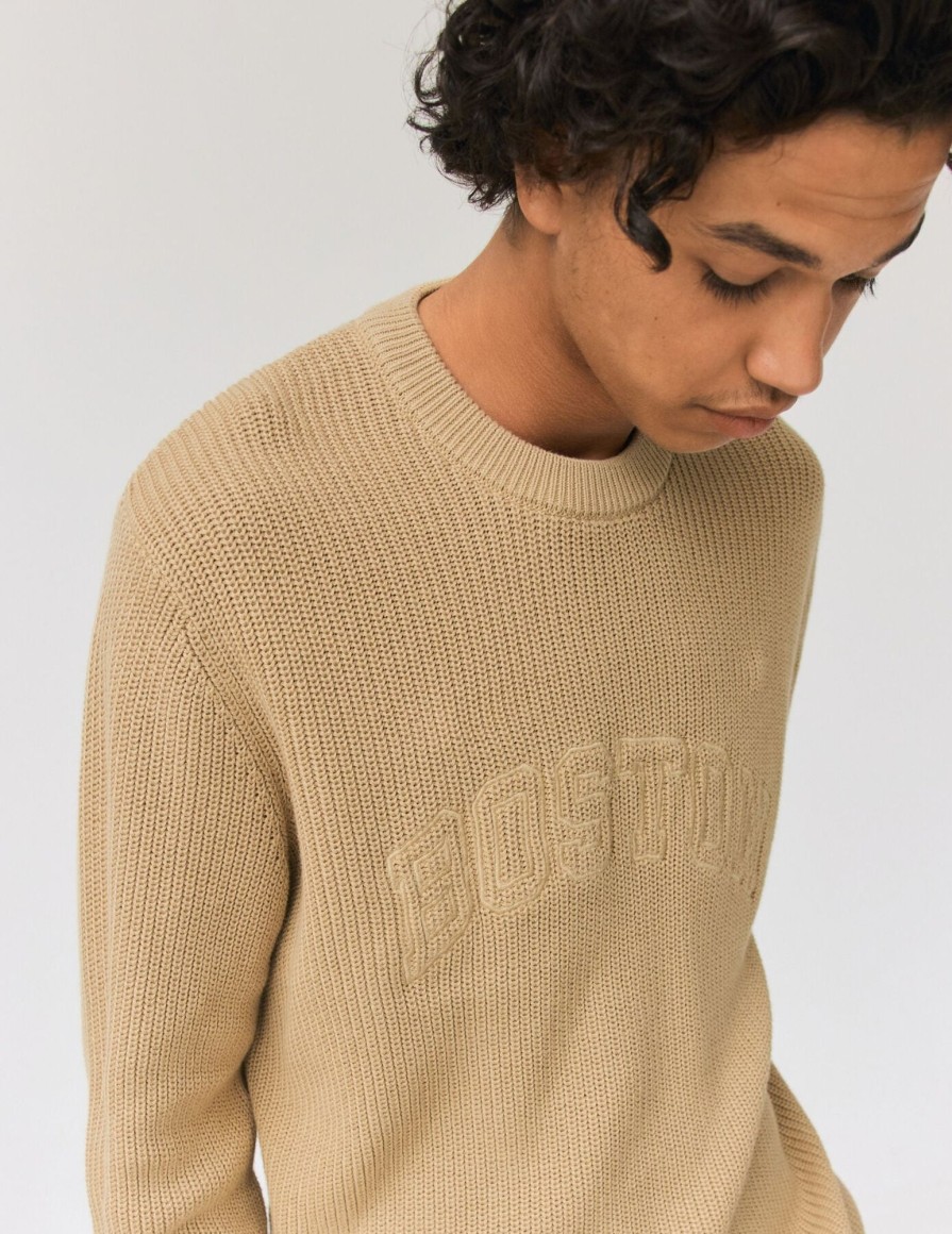 Homme BZB Pull | Pull Col Rond Beige