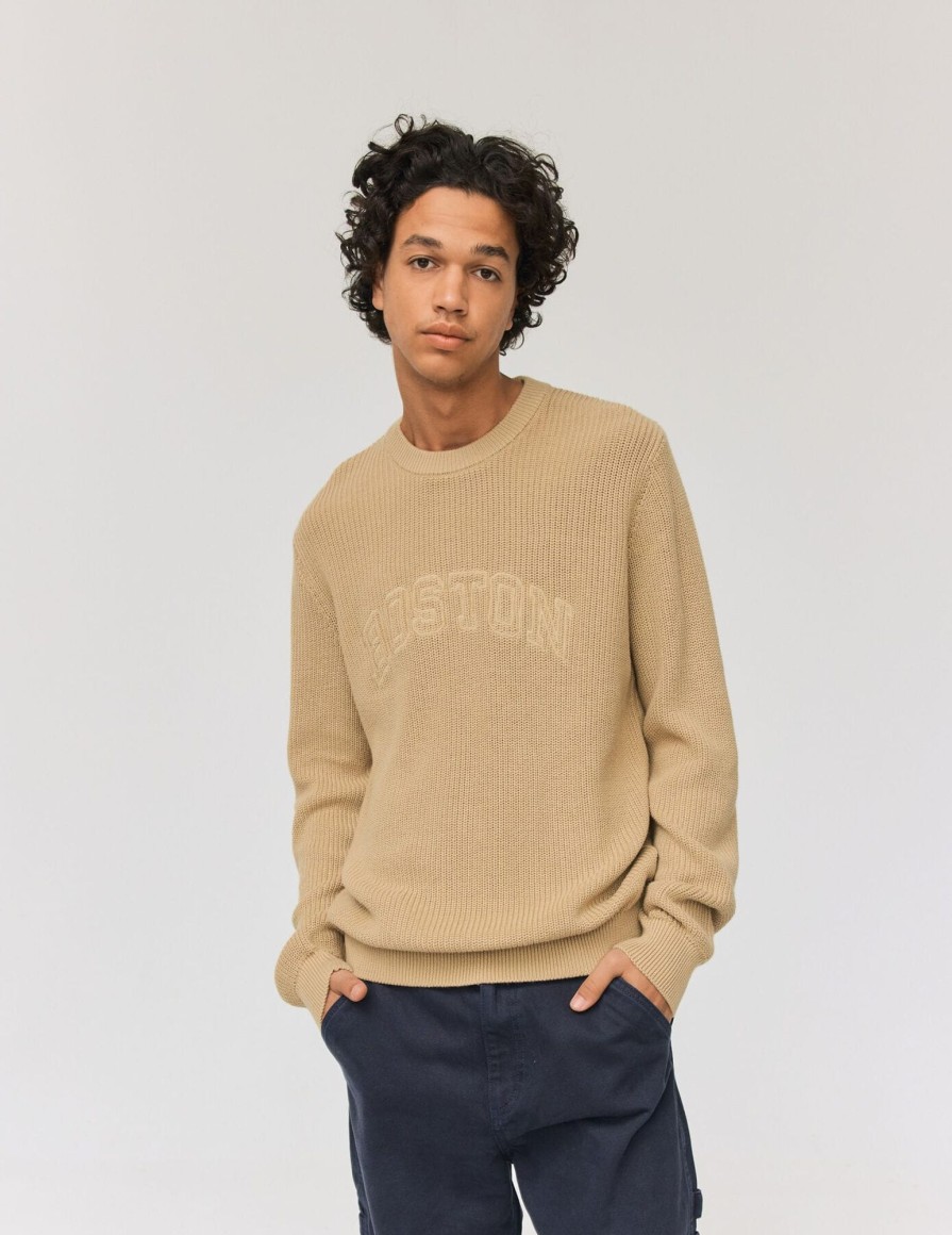 Homme BZB Pull | Pull Col Rond Beige