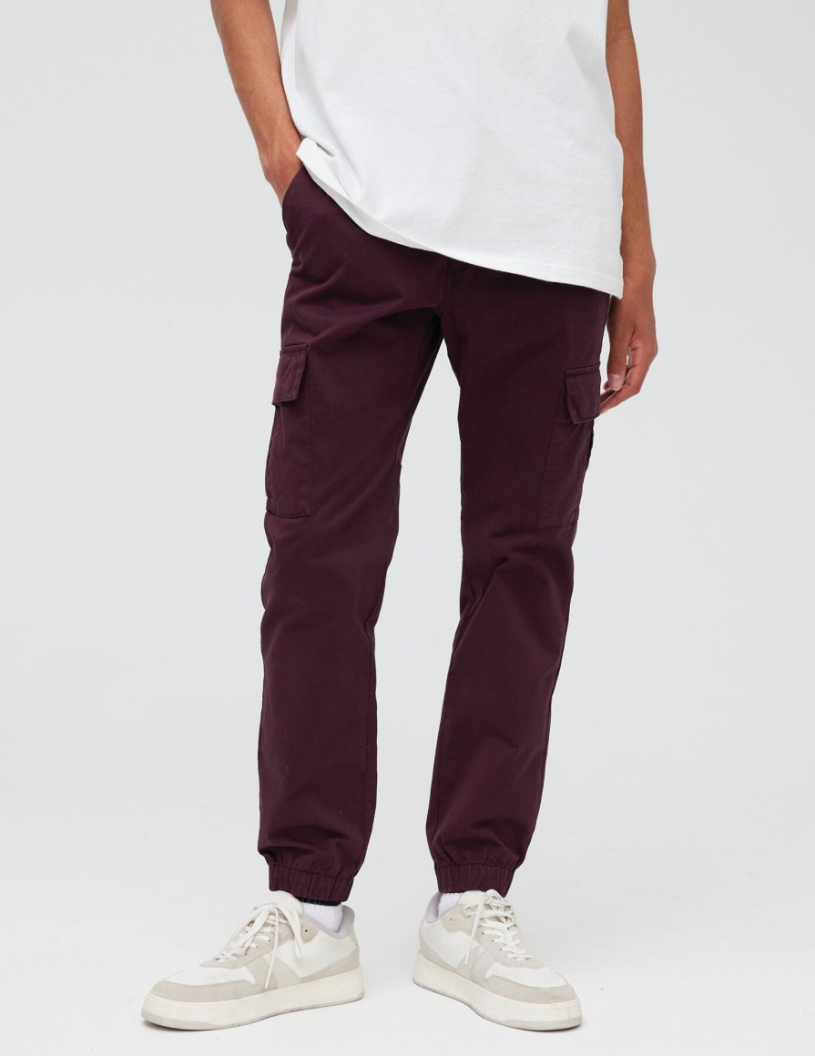 Homme BZB Pantalon | Pantalon Jogger Cargo Violet