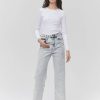 Femme BZB Jeans | Jean Straight Taille Haute Bleu Moyen