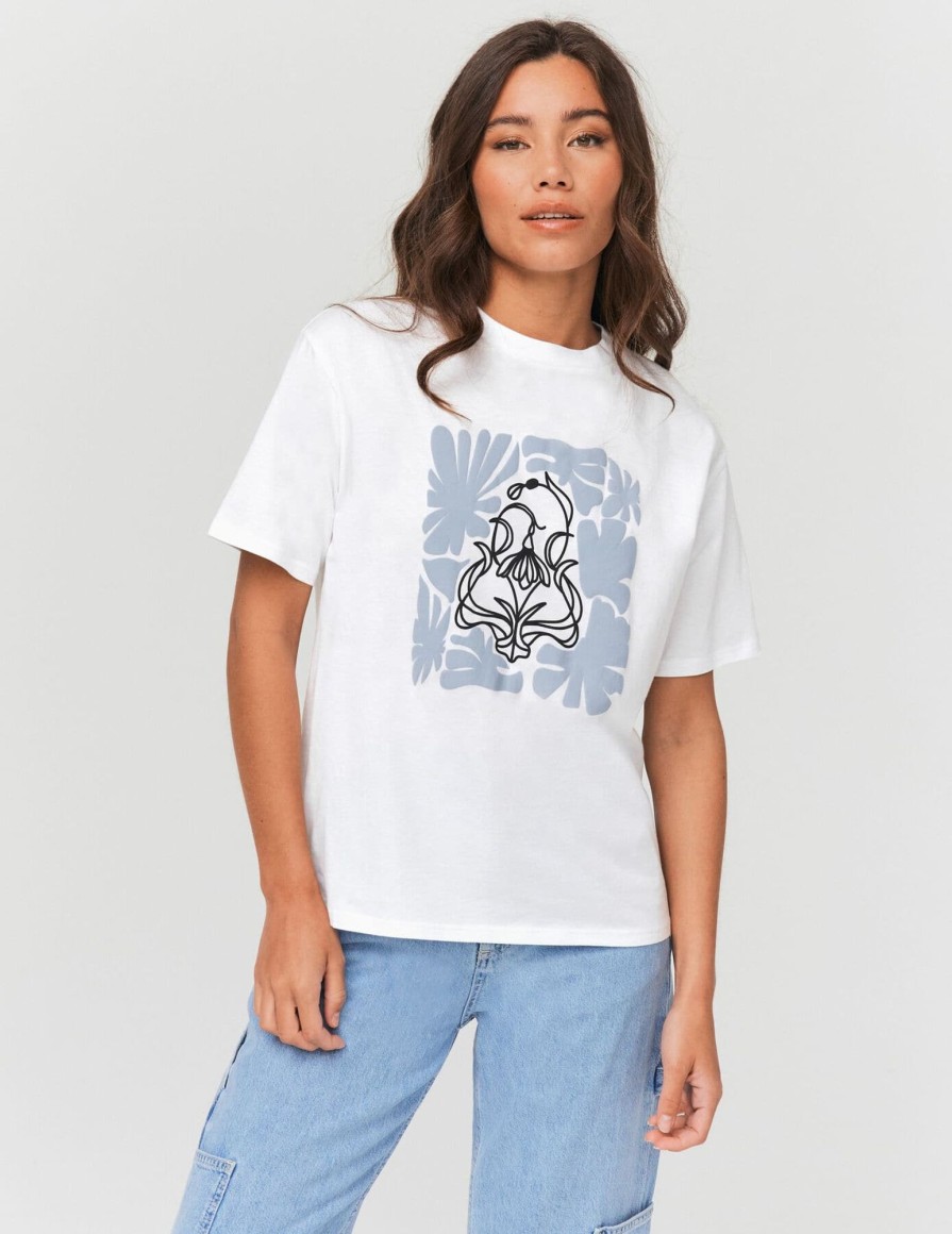 Femme BZB Tee-Shirt & Polo | T-Shirt Imprime Blanc