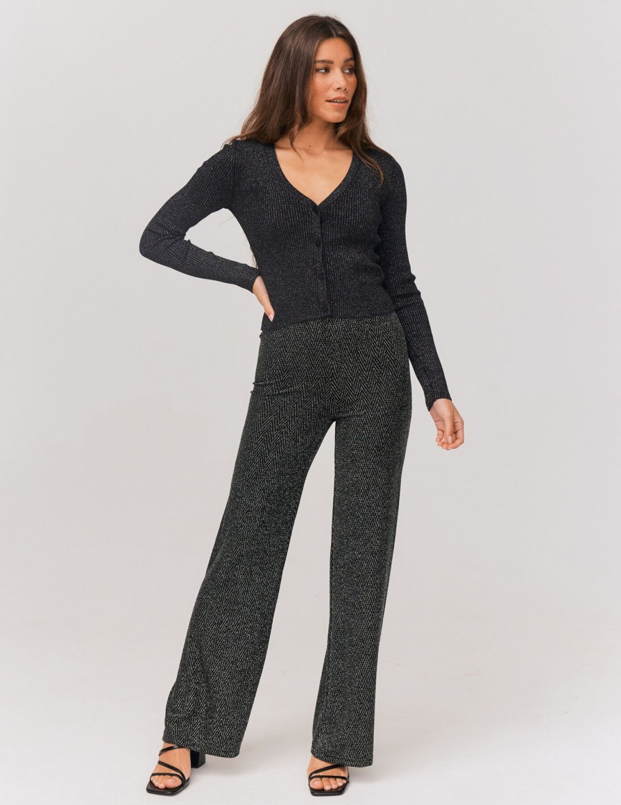 Femme BZB Pantalon | Pantalon Paillete Noir