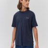 Homme BZB Tee-Shirt | T-Shirt Brode Bleu Fonce