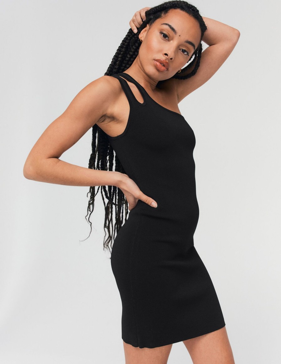 Femme BZB Robe | Robe En Maille Cut Out Noir