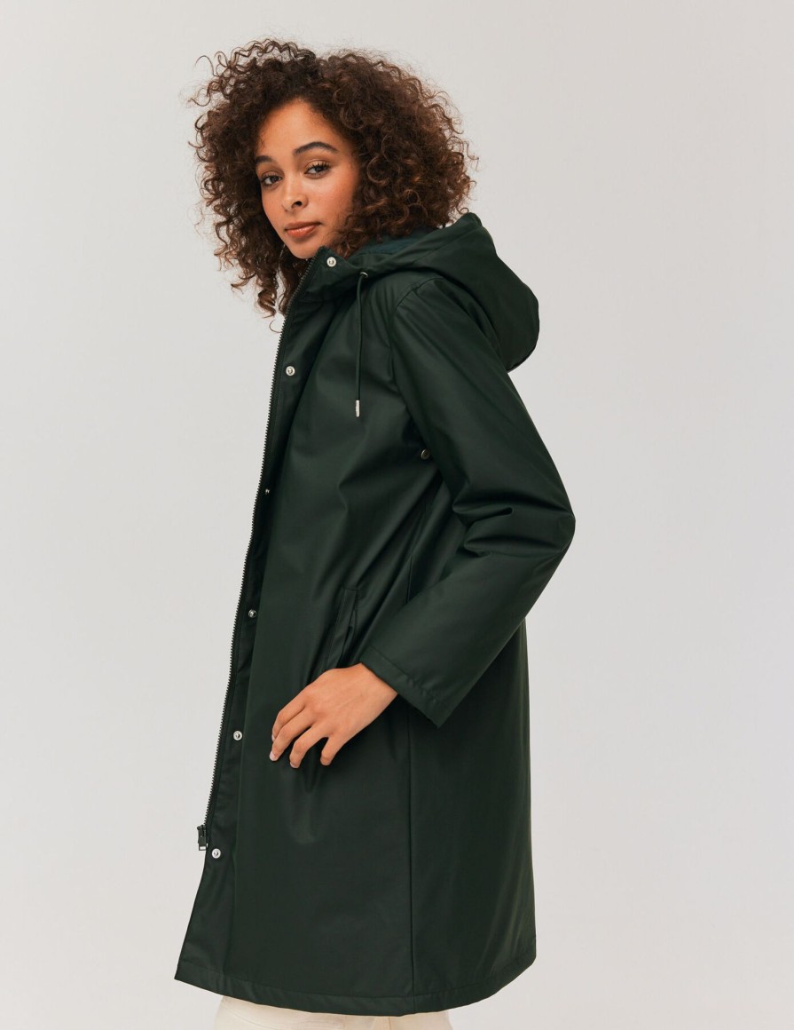 Femme BZB Manteau & Doudoune | Cire Long Rembourrage Recycle Vert Kaki