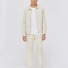 Homme BZB Veste & Blouson | Veste Zippee En Coton Lin Beige