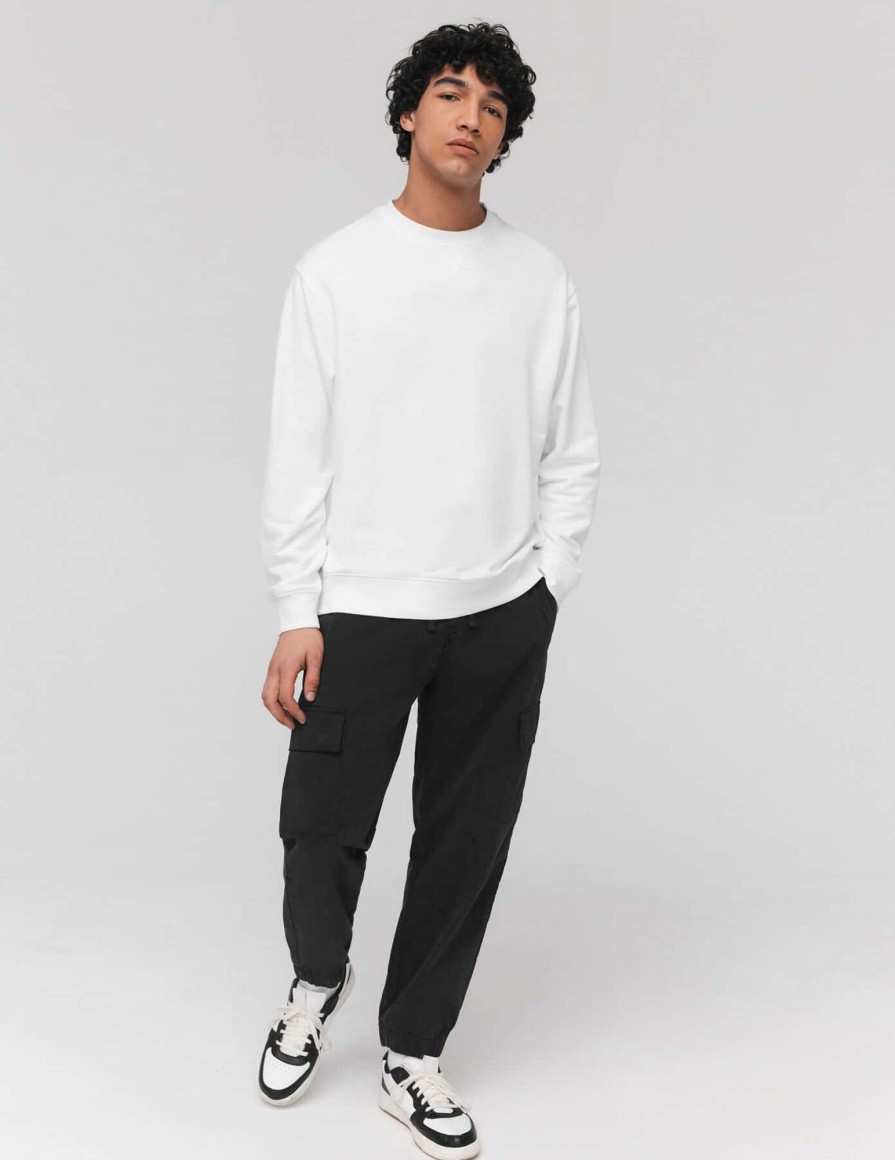 Homme BZB Sweat | Sweatshirt Col Rond Blanc