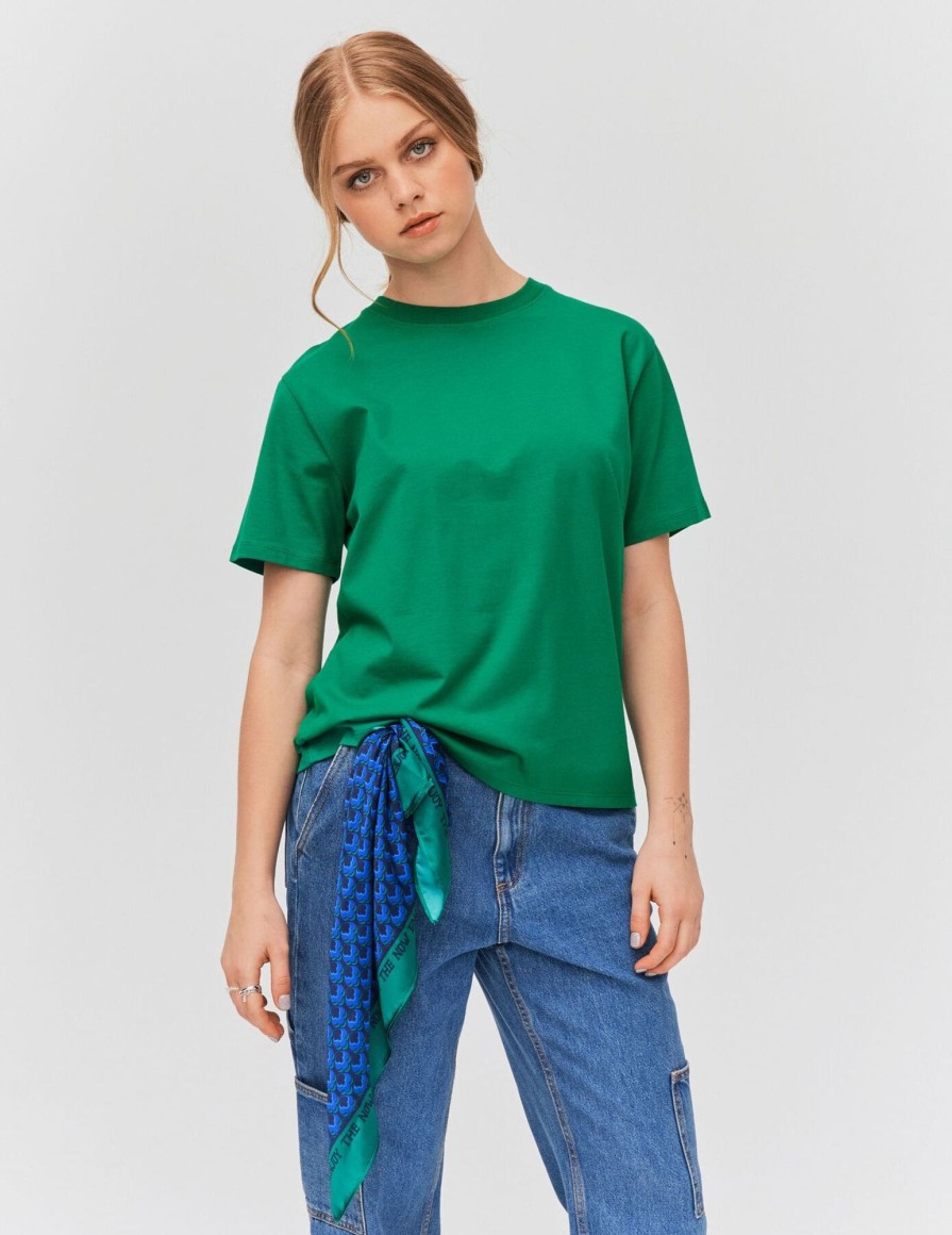 Femme BZB Tee-Shirt & Polo | T-Shirt Basique Uni Vert