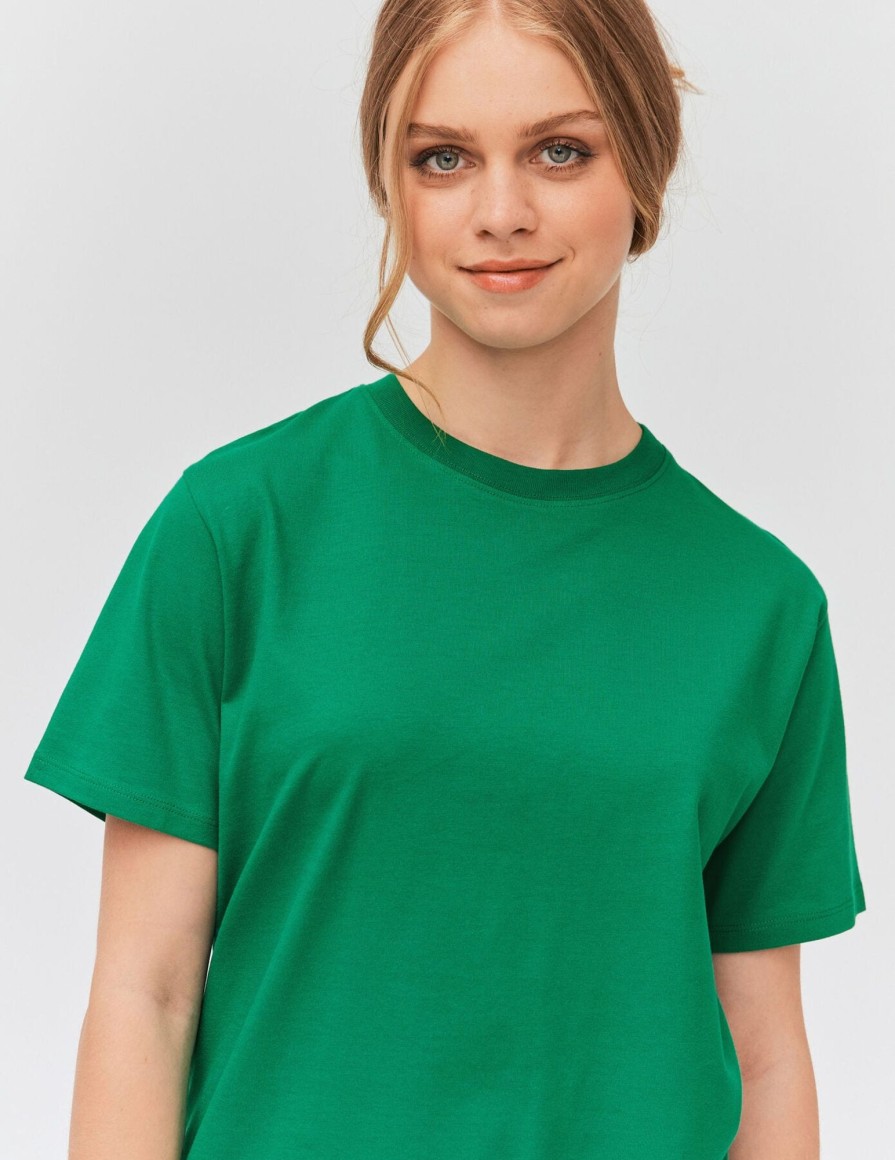 Femme BZB Tee-Shirt & Polo | T-Shirt Basique Uni Vert