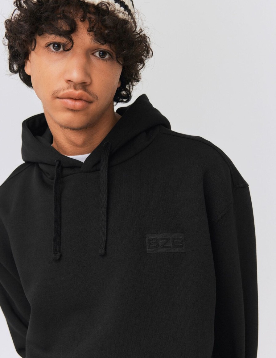 Homme BZB Sweat | Sweat A Capuche Noir