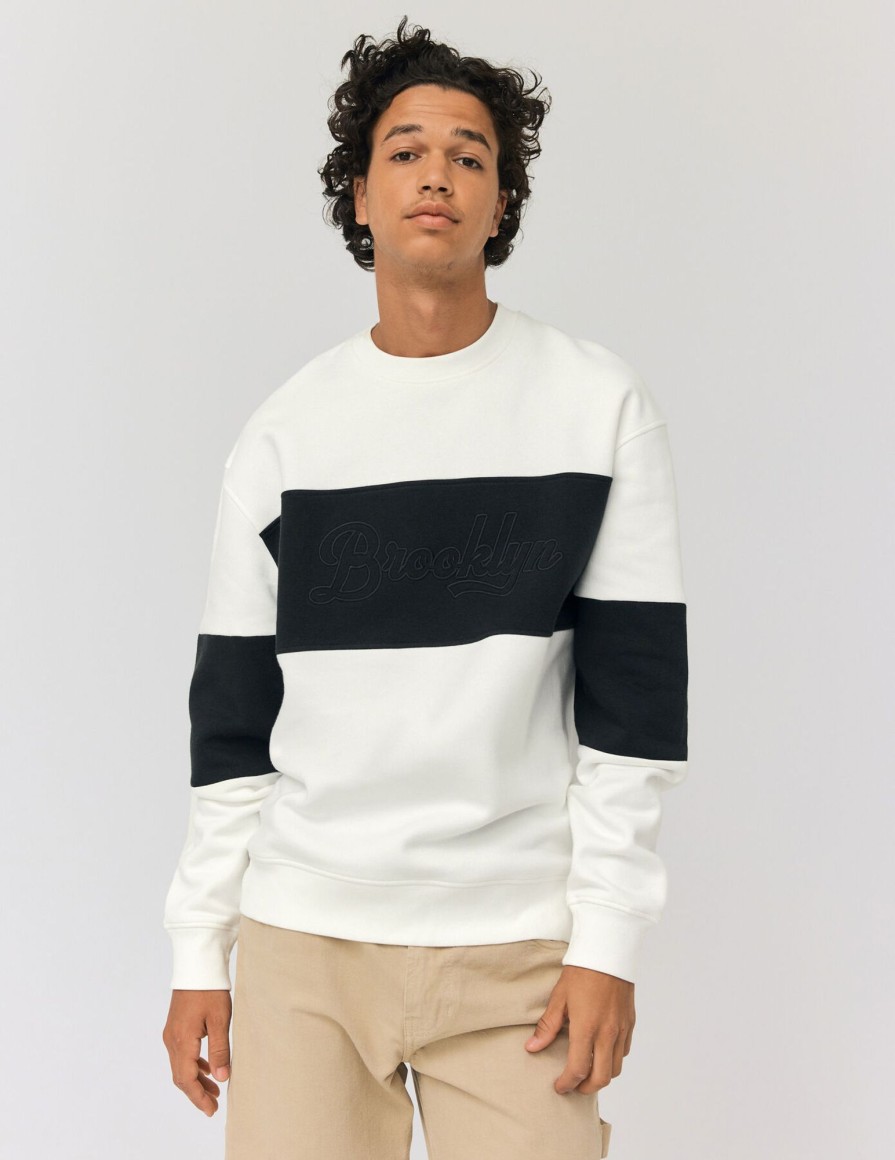 Homme BZB Sweat | Sweatshirt Colorblock Blanc