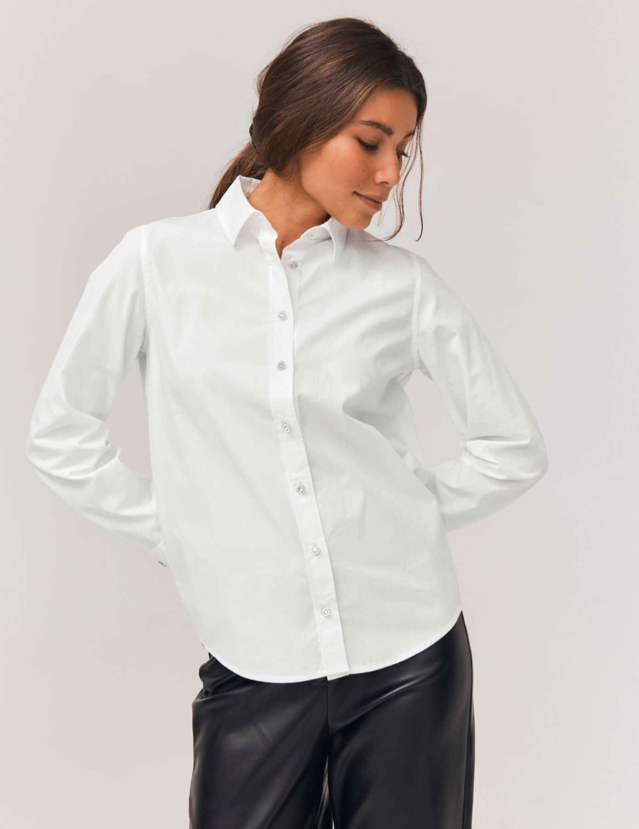 Femme BZB Chemise & Blouse | Chemise Popeline Blanc